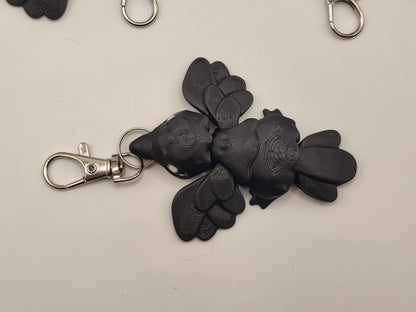 Crow Flexi Keychain – Articulated 3D Printed Crow, Cute Raven Keychain, Gothic Bird Bag Charm - ToyForge 3D