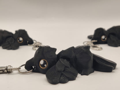 Crow Flexi Keychain – Articulated 3D Printed Crow, Cute Raven Keychain, Gothic Bird Bag Charm - ToyForge 3D