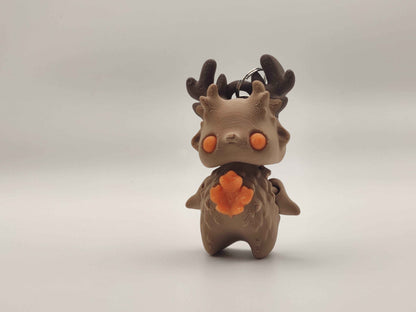 Deer Pixie Keychain - 3D Printed Fantasy Figurine - ToyForge 3D