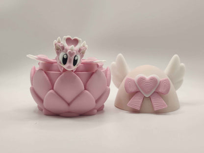 HeartSeeker Mini Dragon & Egg | Cute Flexi Dragon | Fantasy Dragon Gift | Valentine Dragon - ToyForge 3D