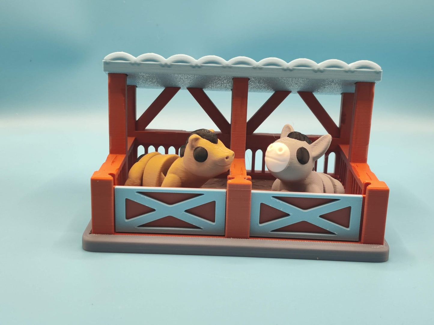Horse Stable Playset with Horse and Donkey - ToyForge 3D