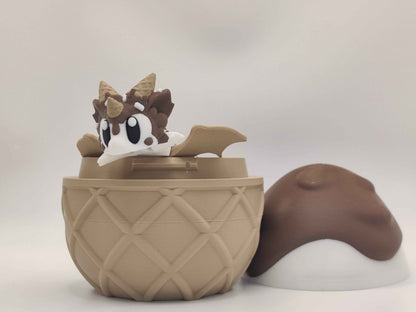 Ice Cream Egg Dragon – Sweet Fantasy Collectible - ToyForge 3D