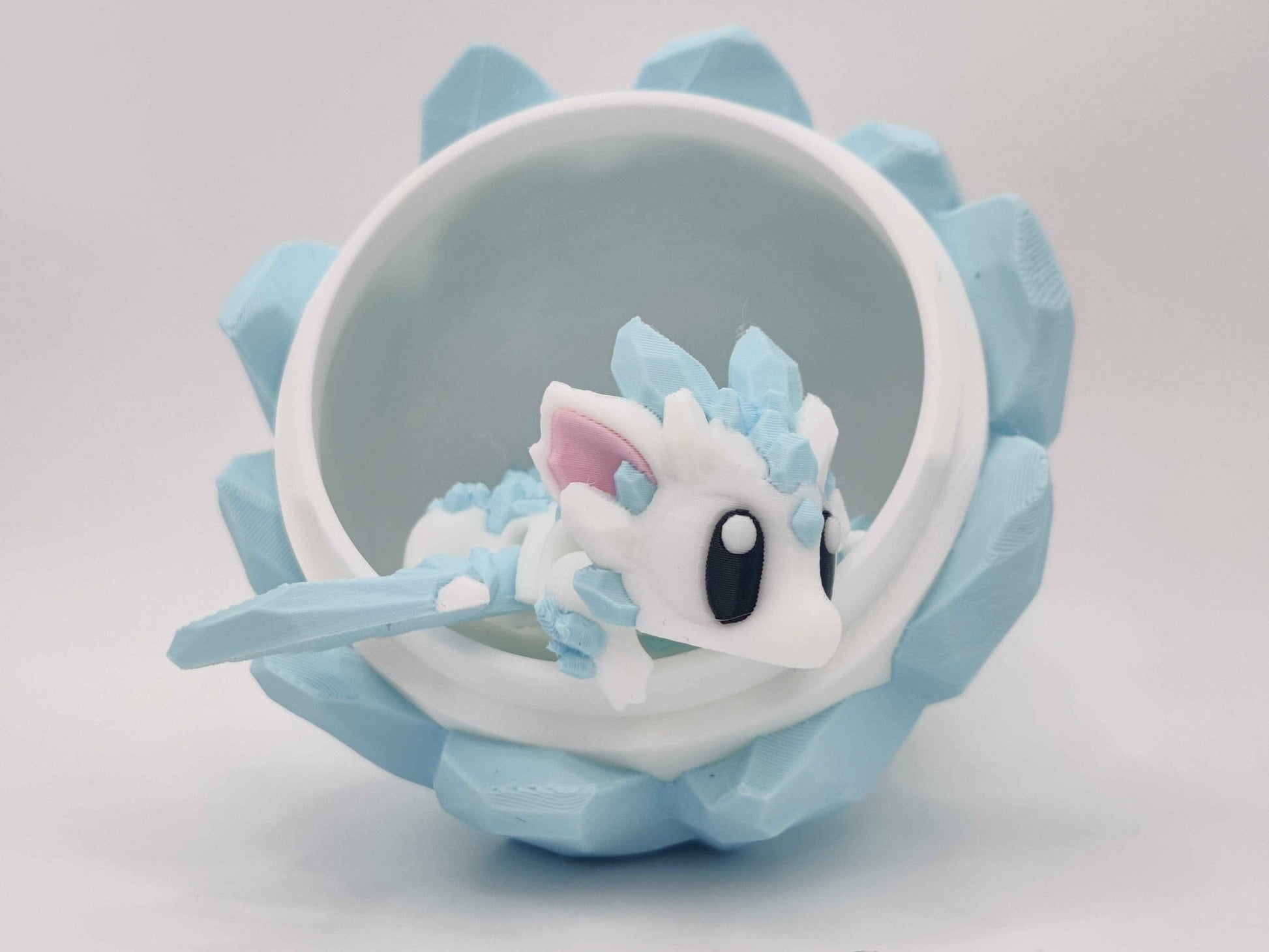 Ice Crystal Dragon Egg – 3D Printed Collectible Toy - ToyForge 3D
