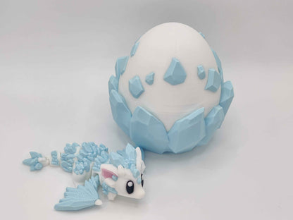 Ice Crystal Dragon Egg – 3D Printed Collectible Toy - ToyForge 3D