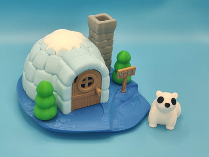 Igloo Playset with Polar Bear - ToyForge 3D