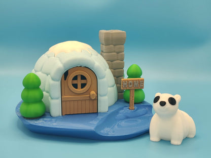 Igloo Playset with Polar Bear - ToyForge 3D