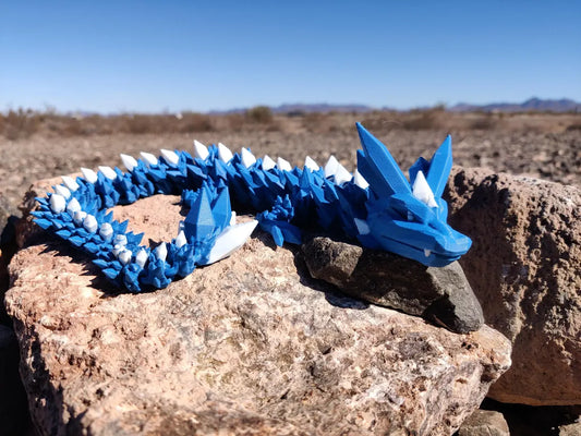 3D Printed Winter Crystal Ice Dragon – Articulating Fidget Toy