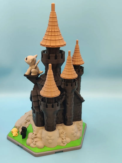 Transylvania Castle 3D Print – Haunted Gothic Miniature with Gargoyle – Spooky Cute Decor – Halloween Tabletop Ornament