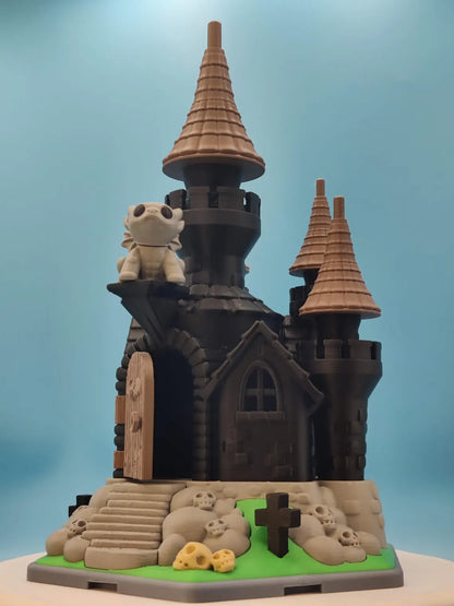Transylvania Castle 3D Print – Haunted Gothic Miniature with Gargoyle – Spooky Cute Decor – Halloween Tabletop Ornament