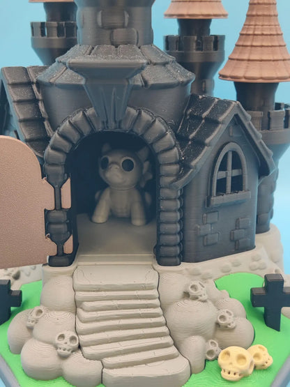 Transylvania Castle 3D Print – Haunted Gothic Miniature with Gargoyle – Spooky Cute Decor – Halloween Tabletop Ornament