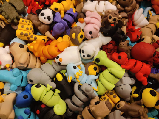 WildGrid Animals - 3D Printed Flexi Animals - Pocket Pets - Mystery Packs Available