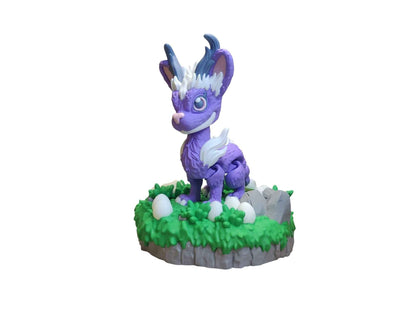 Jackalope Dragon - 3D Printed Articulating Decoration - ToyForge 3D