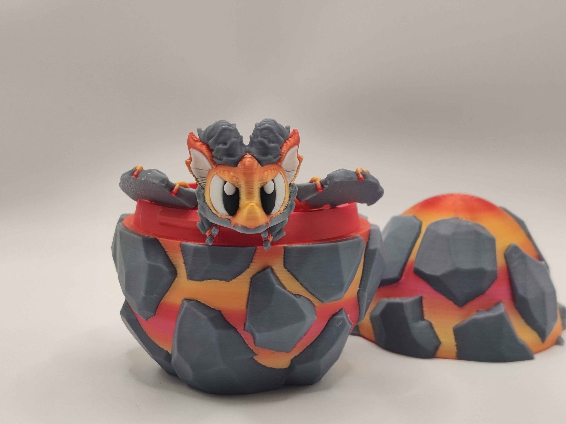 Lava Mini Dragon & Egg | Fire Dragon | Cute Fantasy Dragon Gift - ToyForge 3D