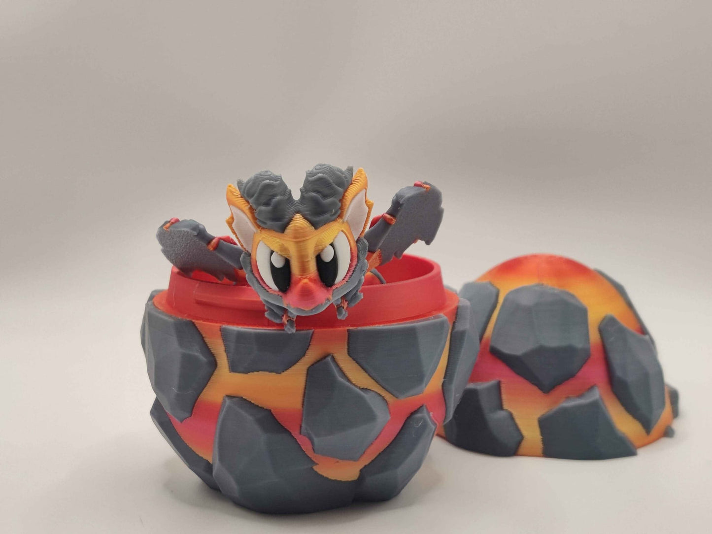 Lava Mini Dragon & Egg | Fire Dragon | Cute Fantasy Dragon Gift - ToyForge 3D