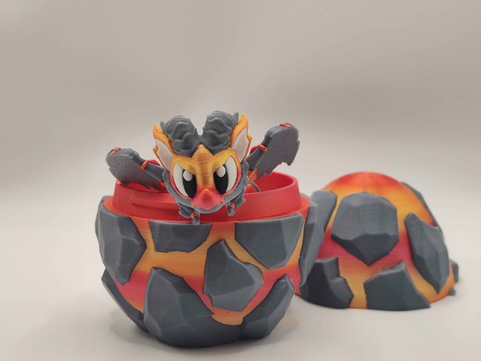 Lava Mini Dragon & Egg | Fire Dragon | Cute Fantasy Dragon Gift - ToyForge 3D