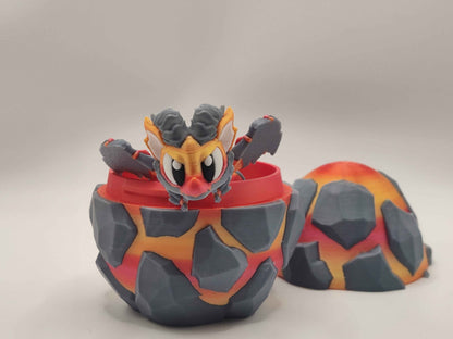 Lava Mini Dragon & Egg | Fire Dragon | Cute Fantasy Dragon Gift - ToyForge 3D