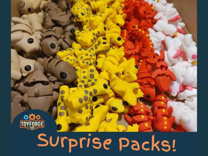 Mini Animals - 3D Printed Flexi Animals - Pocket Pets - Mystery Packs Available - ToyForge 3D