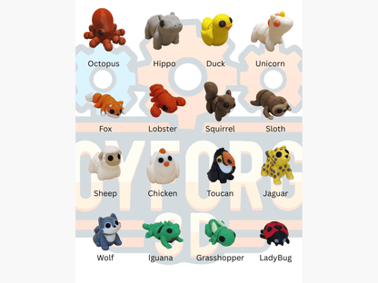 Mini Animals - 3D Printed Flexi Animals - Pocket Pets - Mystery Packs Available - ToyForge 3D