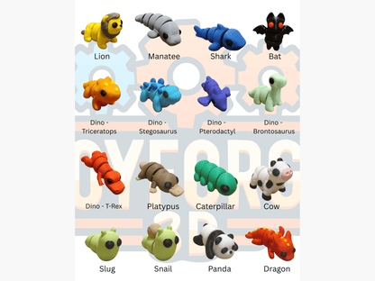 Mini Animals - 3D Printed Flexi Animals - Pocket Pets - Mystery Packs Available - ToyForge 3D