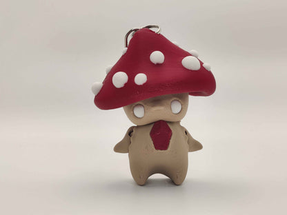 Mushroom Pixie Keychain – Adorable Articulated Forest Charm - ToyForge 3D