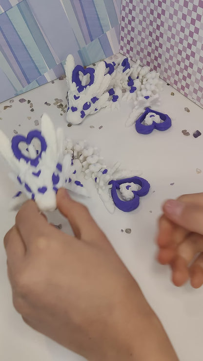 Baby Light Heart Valentine Dragon – 3D Printed Articulating Fidget Toy