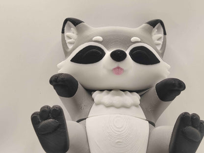 Racoon Cuddler - 3D Printed Articulated Fidget - ToyForge 3D