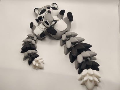 Racoon Cuddler - 3D Printed Articulated Fidget - ToyForge 3D