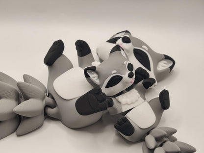 Racoon Cuddler - 3D Printed Articulated Fidget - ToyForge 3D