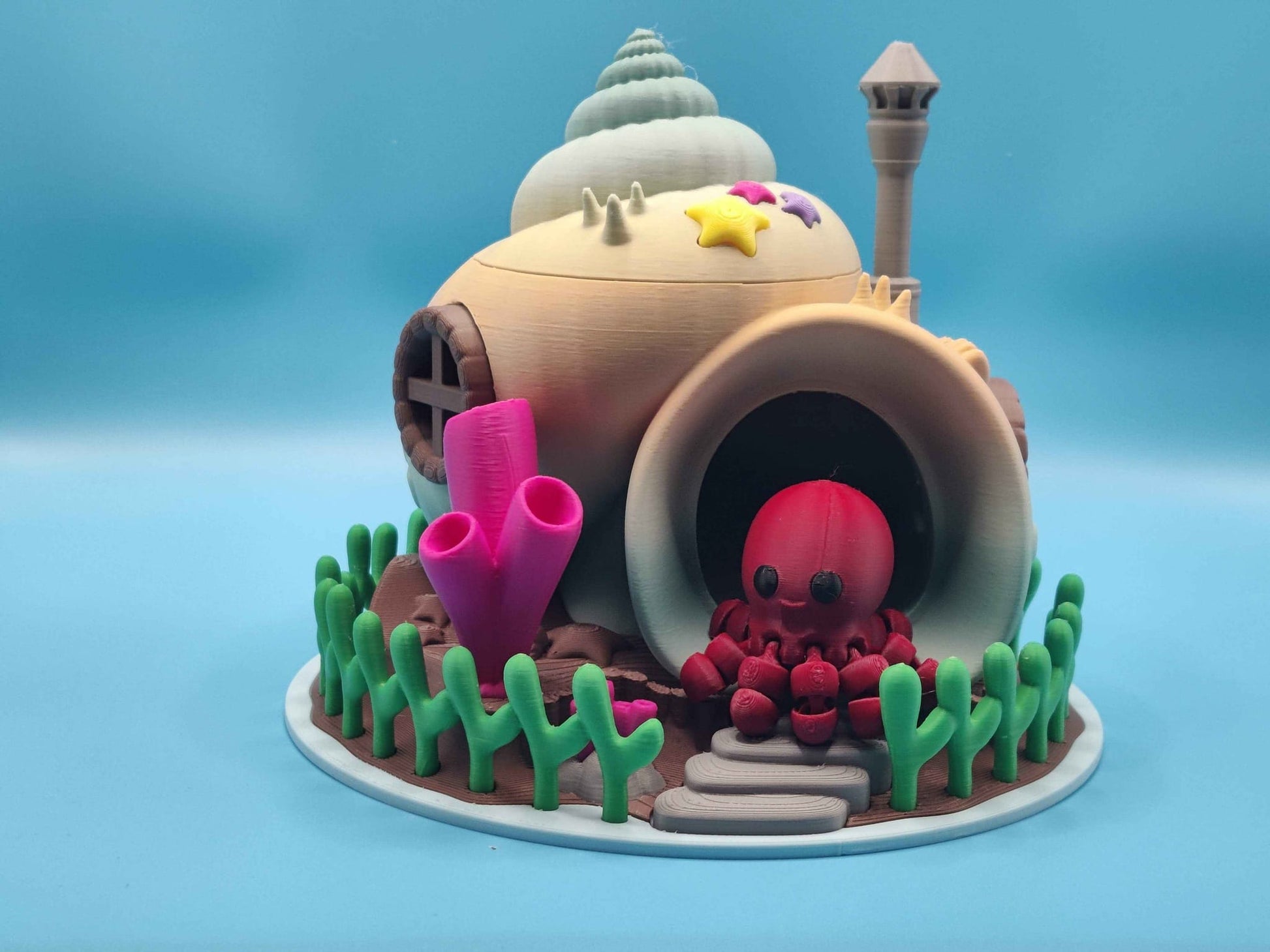 Seashell House Ocean Playset with Octopus - ToyForge 3D