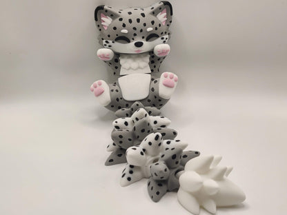 Snow Leopard Cuddler - 3D Printed Articulated Fidget - ToyForge 3D