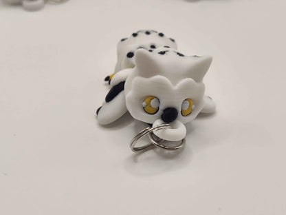 Snowy Owl Keychain | Cute White Owl Charm | 3D Printed Bird Keychain | Mini Winter Owl - ToyForge 3D