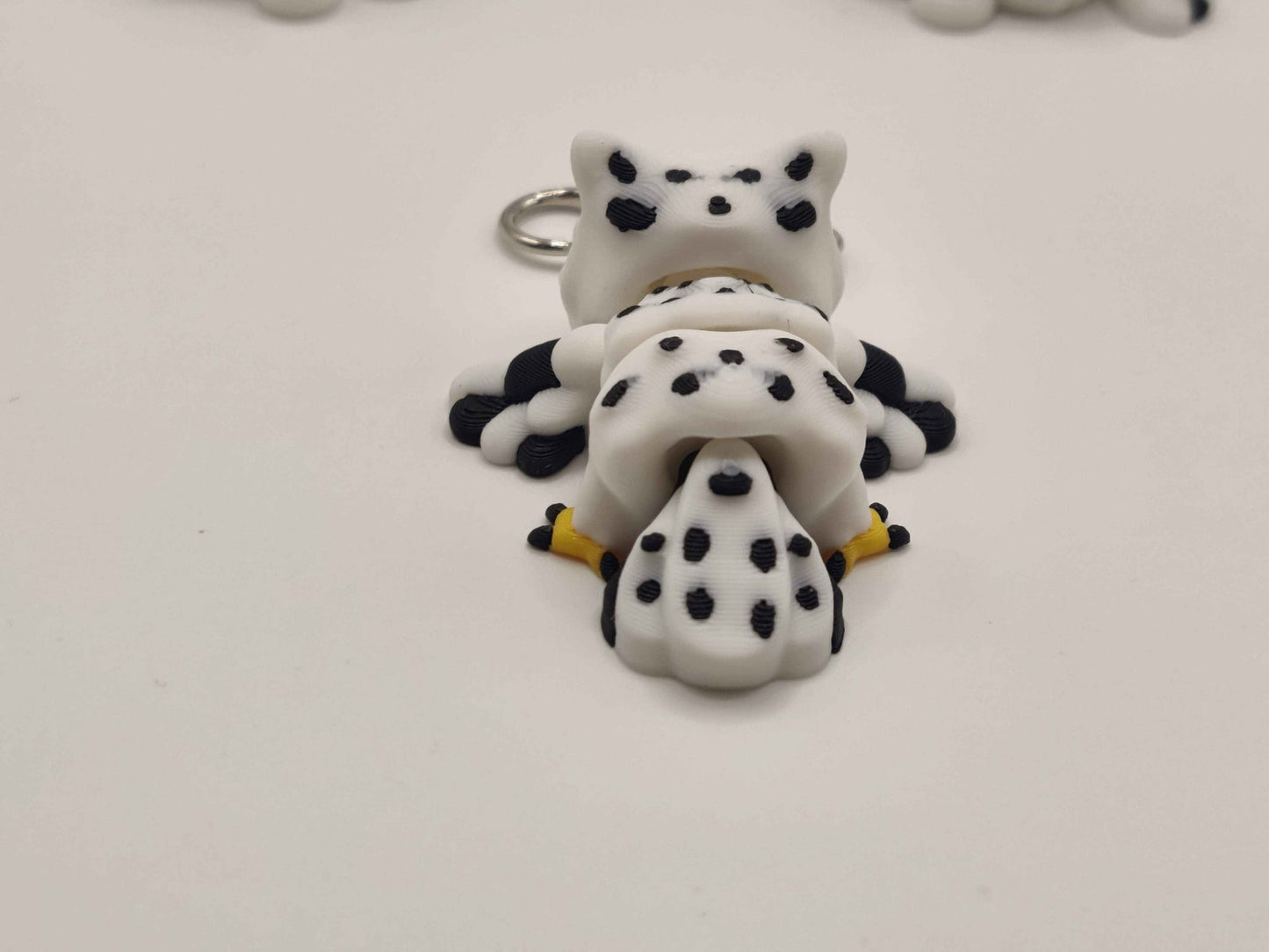 Snowy Owl Keychain | Cute White Owl Charm | 3D Printed Bird Keychain | Mini Winter Owl - ToyForge 3D