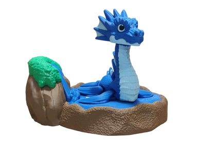 Water Dragon - 3D Printed Articulating Decoration - ToyForge 3D